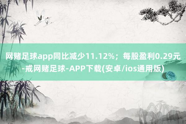 网赌足球app同比减少11.12%；每股盈利0.29元-戒网赌足球-APP下载(安卓/ios通用版)