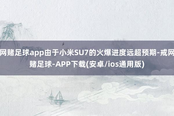 网赌足球app由于小米SU7的火爆进度远超预期-戒网赌足球-APP下载(安卓/ios通用版)