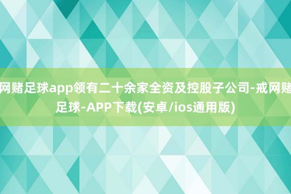 网赌足球app领有二十余家全资及控股子公司-戒网赌足球-APP下载(安卓/ios通用版)