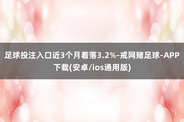 足球投注入口近3个月着落3.2%-戒网赌足球-APP下载(安卓/ios通用版)