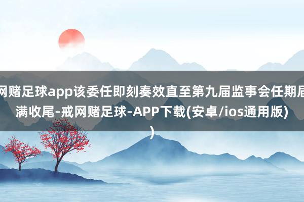 网赌足球app该委任即刻奏效直至第九届监事会任期届满收尾-戒网赌足球-APP下载(安卓/ios通用版)