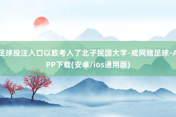 足球投注入口以致考入了北子民国大学-戒网赌足球-APP下载(安卓/ios通用版)