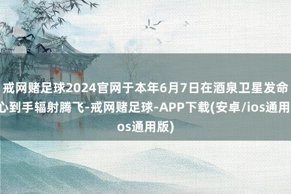 戒网赌足球2024官网于本年6月7日在酒泉卫星发命中心到手辐射腾飞-戒网赌足球-APP下载(安卓/ios通用版)